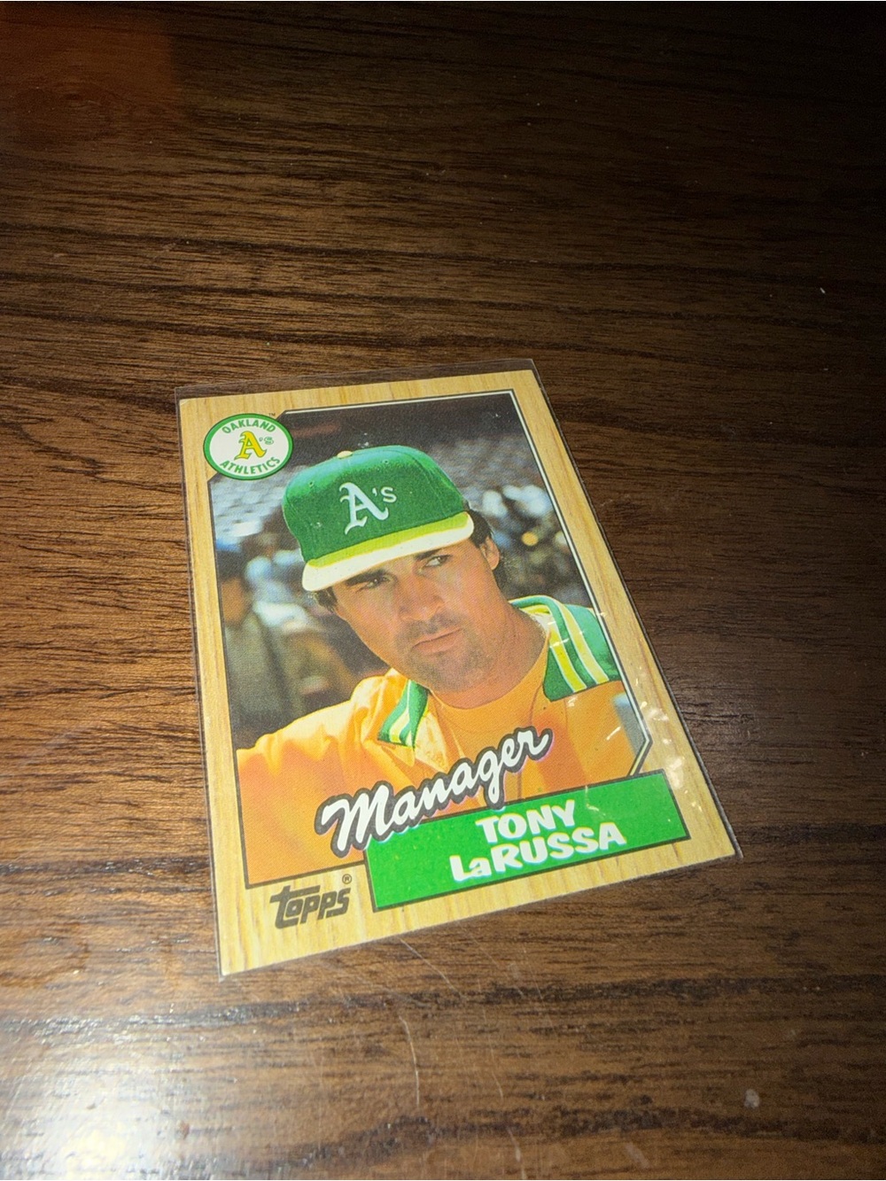 •Topps• 1987 Tony LaRussa Oakland A's Baseball Card